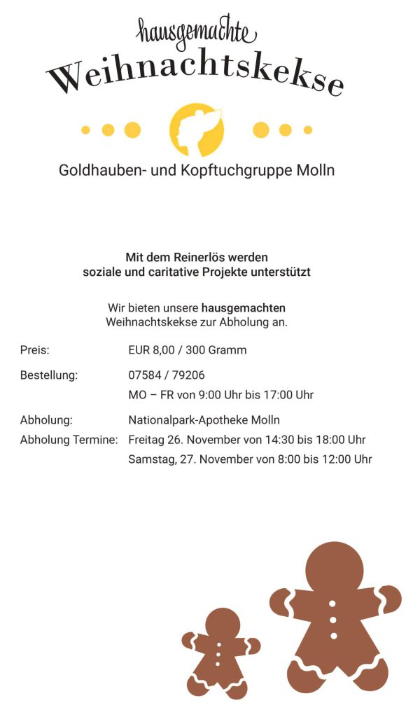 Goldhauben Molln - hausgemachte Weihnachtskekse