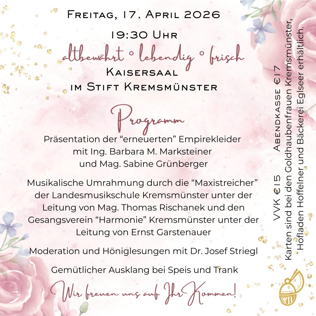 Programm 80 Jahre Goldhaubengruppe Kremsmünster